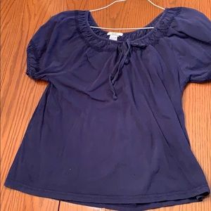 Isela blue top with bow. Size M